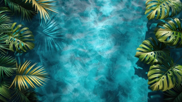 Tropical leaves abstract background vibrant botanical pattern design and decorative elements photo