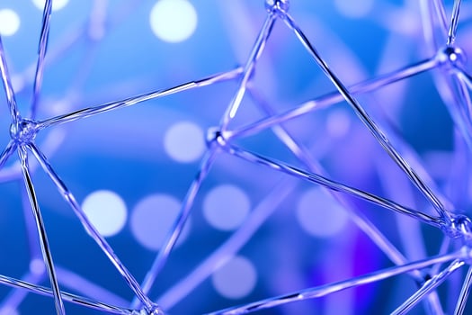 Abstract Network Structure, Blue Lights Background photo