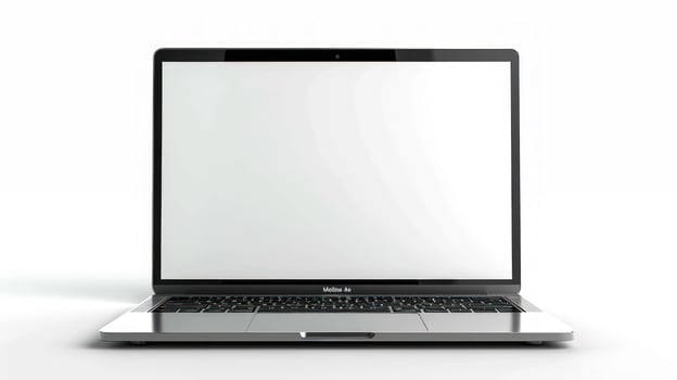 Laptop computer with blank screen for technology and productivity photo