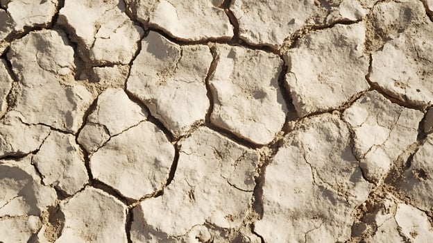 Cracked desert soil, arid land texture background photo