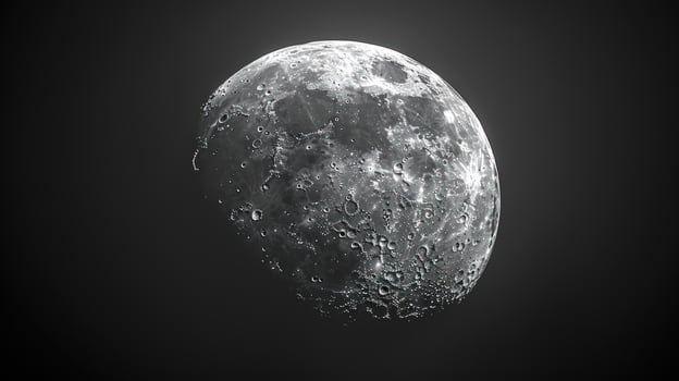 Moon surface texture lunar landscape craters in space photo