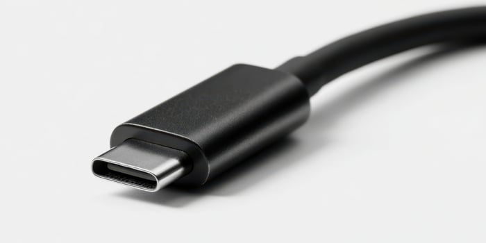 The sleek black USB-C connector designed for modern electronic devices photo