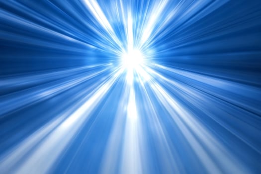 Blue light speed burst, motion blur background, energy, abstract photo