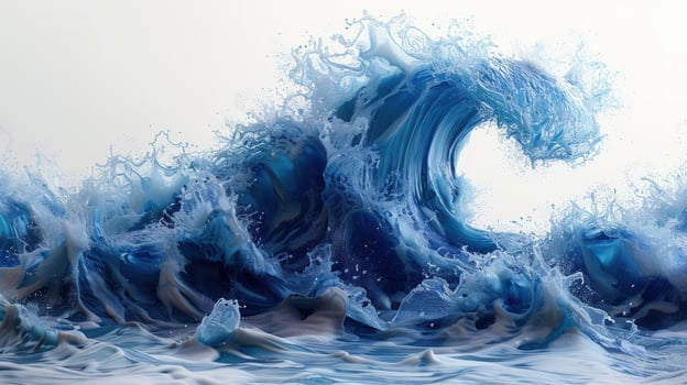 Crashing wave captured in motion visualizing oceanic power and natural beauty photo