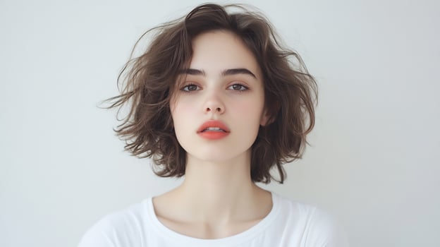 Woman, short hair, portrait, studio, beauty photo
