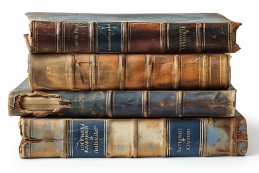 Stack of old antique books hardcover texture photo