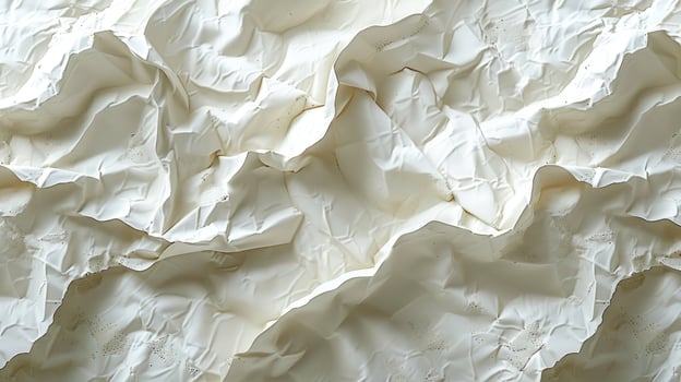 Crumpled white paper full frame texture for backgrounds and graphic design photo