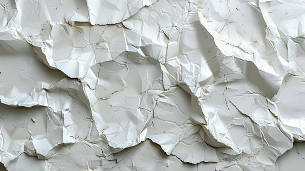 Abstract crumpled paper texture white background photo