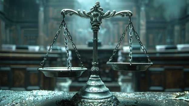 Symbolic scales of justice in equilibrium law and legal fairness photo