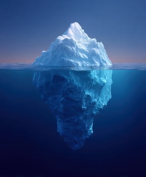 An iceberg floating in the ocean photo