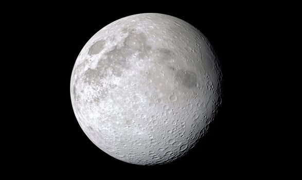Moon, craters, space, dark background, astronomy photo