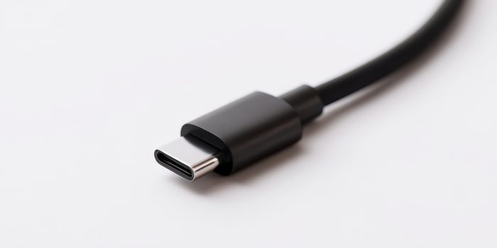 The modern USB-C cable showcasing innovative design and functionality. photo