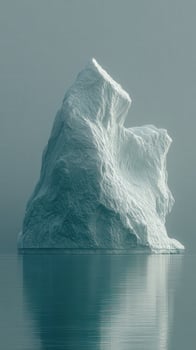 A large iceberg floating in the water photo