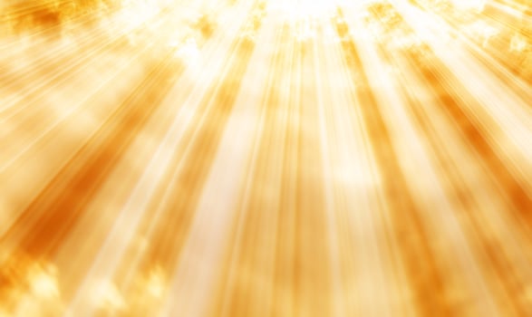 Golden light rays through clouds, sky background, hope, faith photo