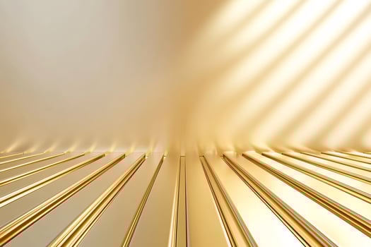 Golden lines converge, sunlit room, background, abstract design photo