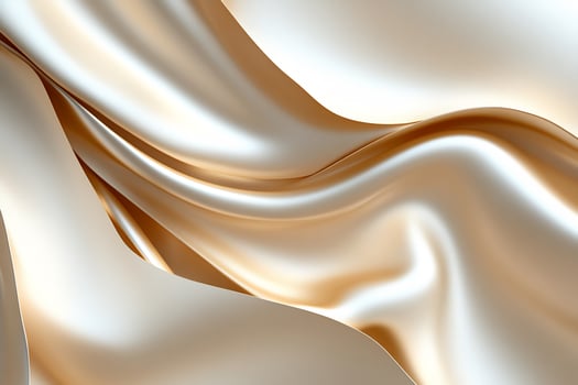 Luxurious golden silk fabric drapes, elegant background texture for design photo