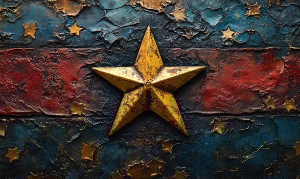 Distressed star background with red white and blue texture overhead photo
