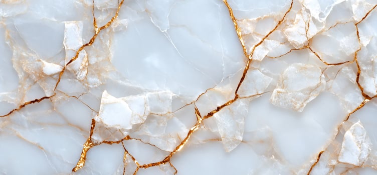 White marble texture with gold veins design background photo