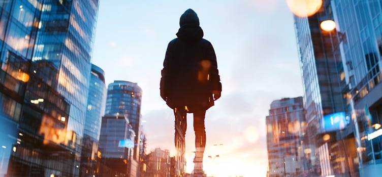 Person city sunset urban hope future photo
