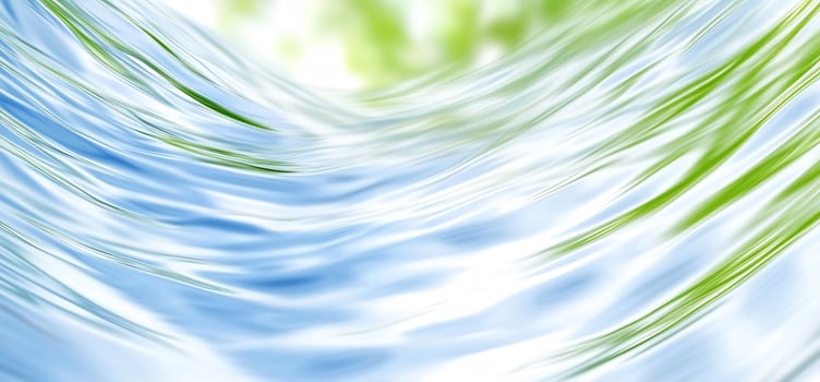 Abstract blue green flowing curves, nature background, design photo