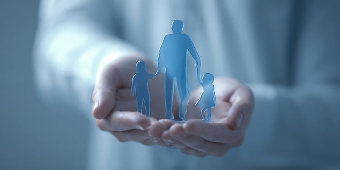 The Hands Shielding a Symbolic Representation of Family and Togetherness. photo