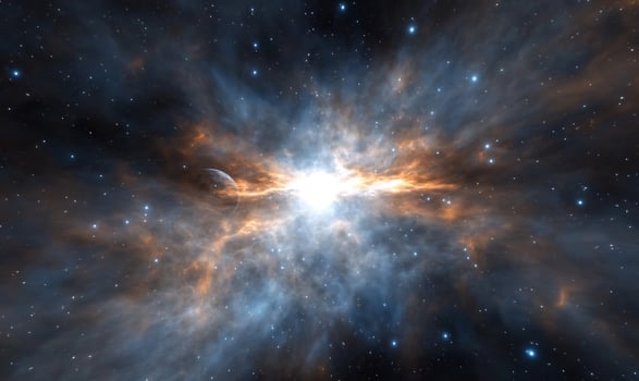 Cosmic explosion, nebula, space, stars, galaxy, background, science fiction art photo