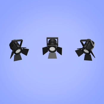 3D combination of 3 spotlights photo