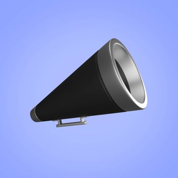 3D black megaphone photo