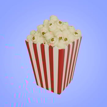3D popcorn perspective view photo