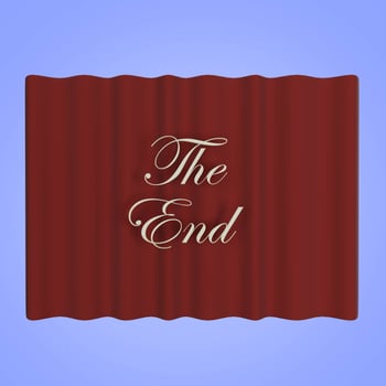 3D Red stage curtain the end. theater or cinema luxury photo