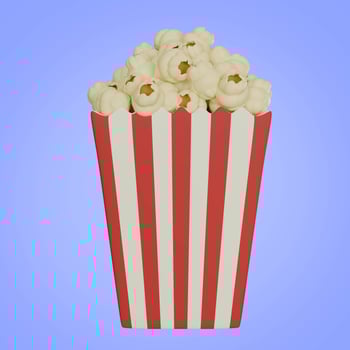 3D popcorn front view photo