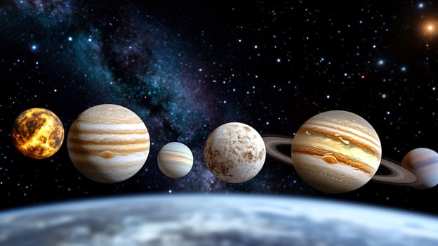 Planets Solar System Space Milky Way Background photo