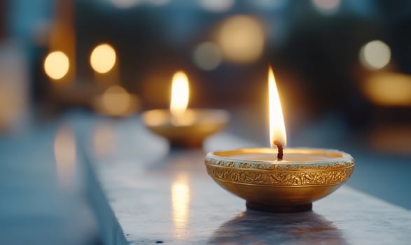 Golden candlelight vigil, nighttime remembrance photo