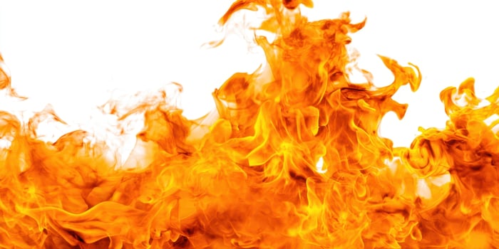 The Fiery Dance of Flames Against a White Background photo