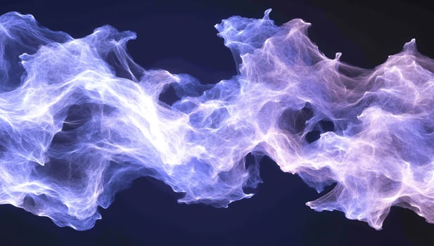 Abstract purple blue energy flow, dark background, digital art, website header photo