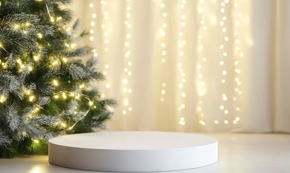 Festive Christmas product display platform photo