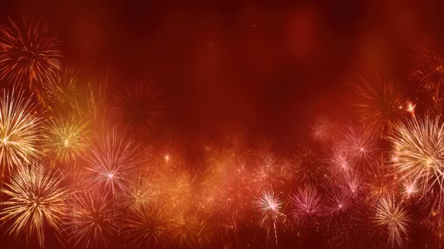 The Vibrant Display of Colorful Fireworks in a Night Sky Celebration photo