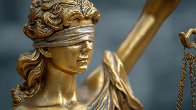The Justice Statue Representing Equality and Fairness in Law and Society photo