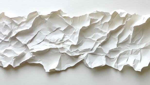 Crumpled white paper texture background abstract torn edge design photo