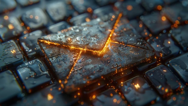 Email icon on keyboard representing digital communication and online correspondence photo
