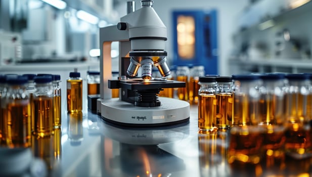 Medical microscope research liquid examination photo