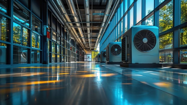 Industrial air conditioning units with natural light indoor architecture photo