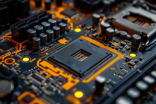 Modern computer motherboard circuitry technology photo