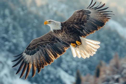 Majestic bald eagle in flight wildlife bird of prey photo