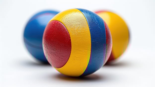 Colorful spheres abstract background trio of geometric balls photo