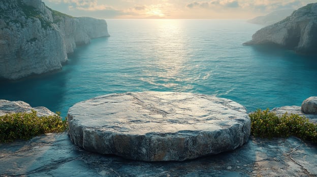 Coastal rock platform ocean scenery background photo
