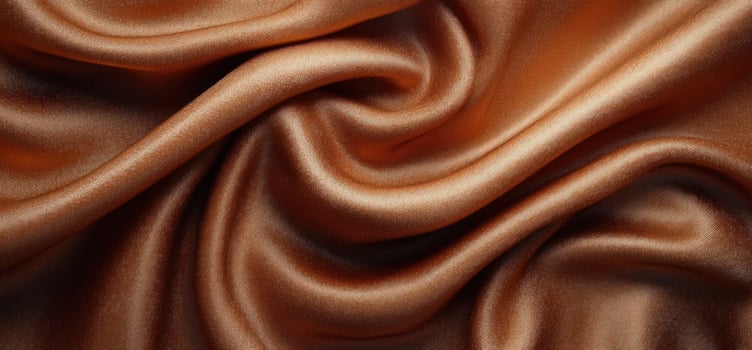Golden brown silk fabric texture background luxurious smooth cloth drape design photo