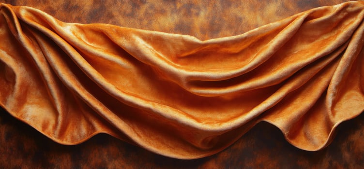 Golden brown fabric drape texture for backgrounds and overlays photo