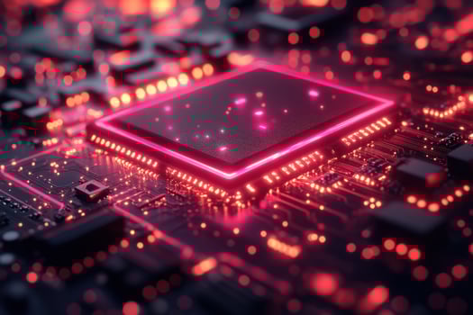 Futuristic glowing circuit board central processing unit digital technology photo