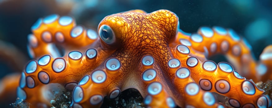 Orange octopus close up underwater marine wildlife photo